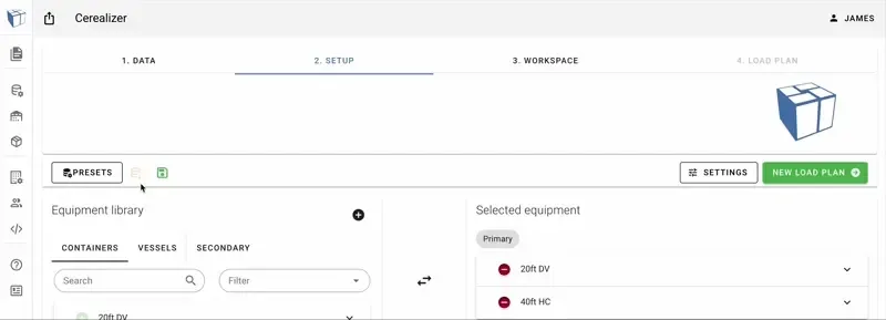 Apply Presets to load plan