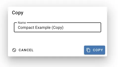 Copy template dialog