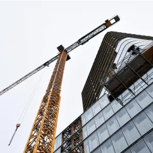 Crane in city