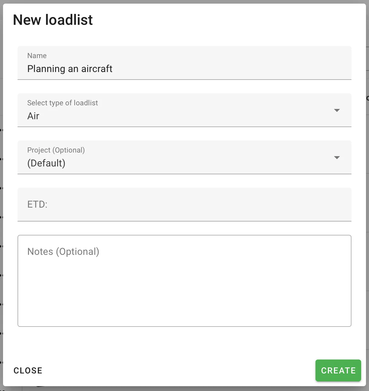 New loadlist