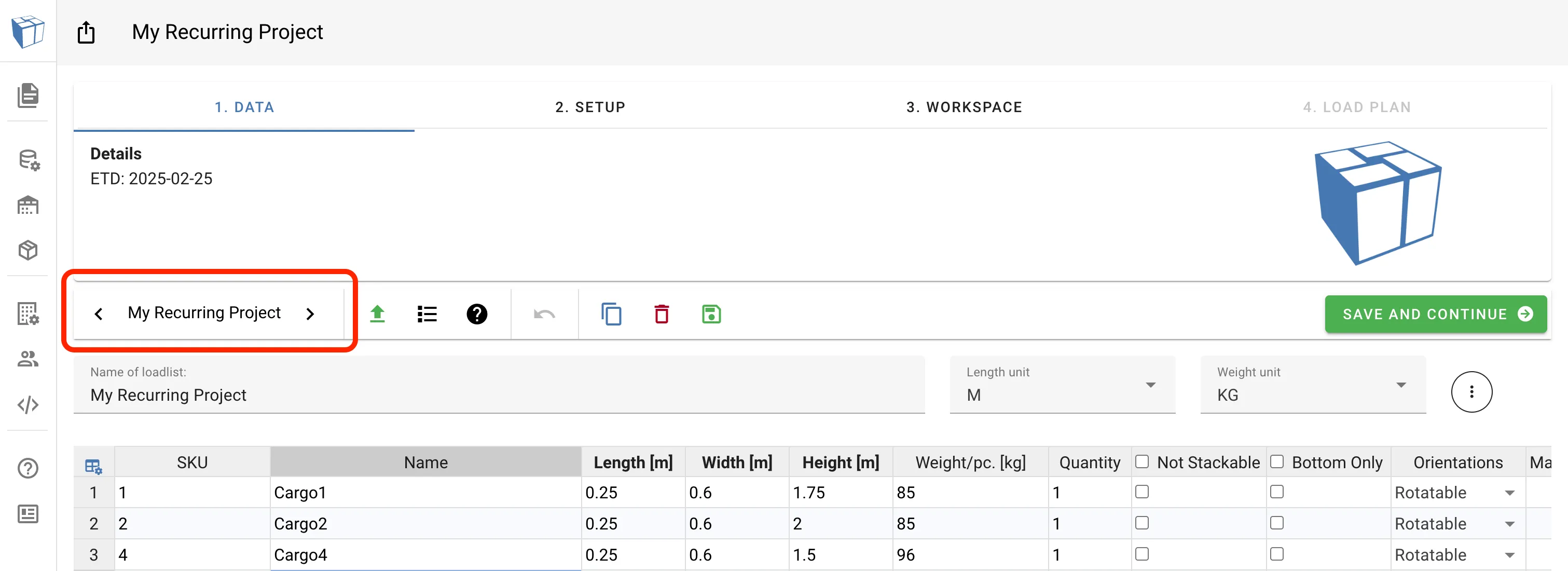 Recurring project setup