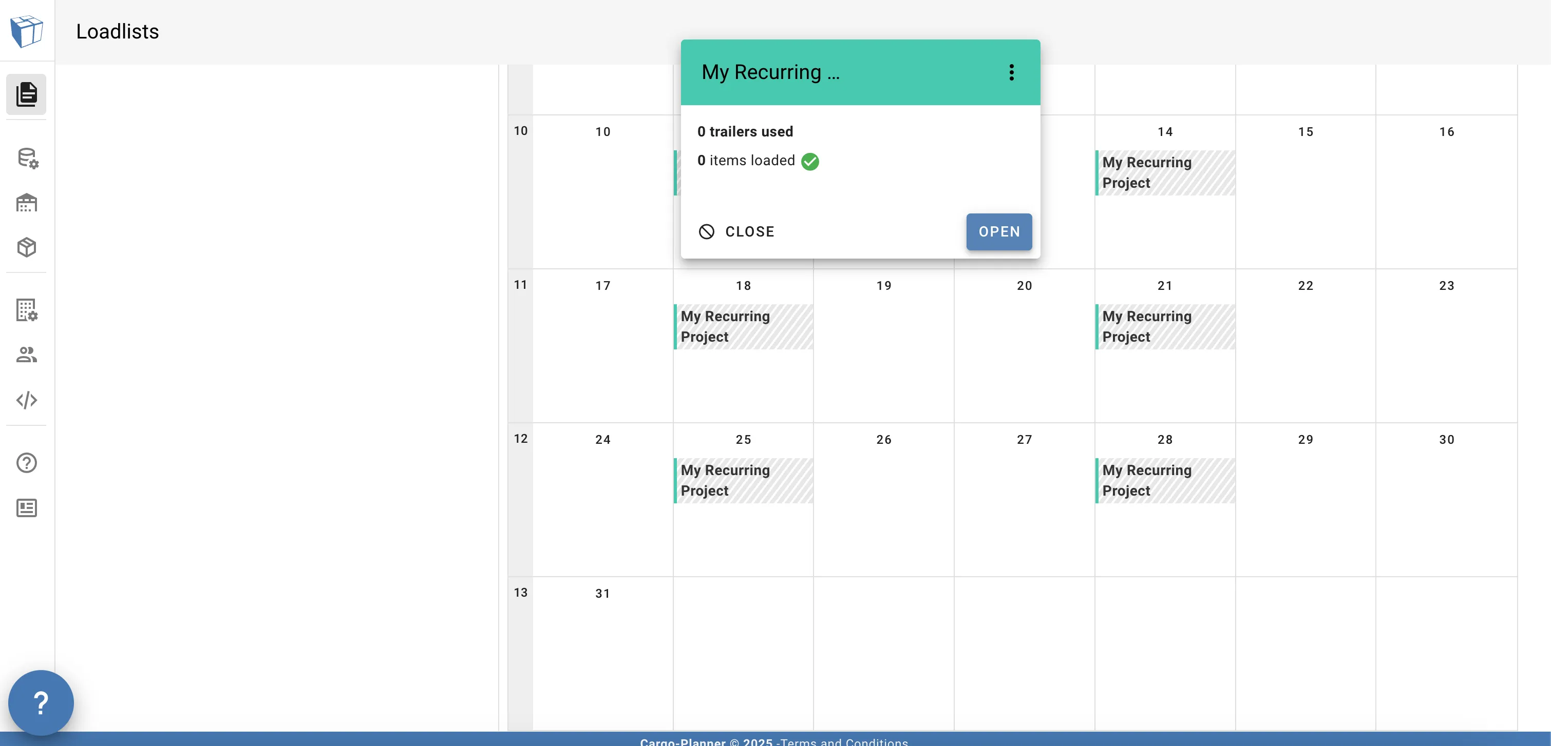 Recurring project setup