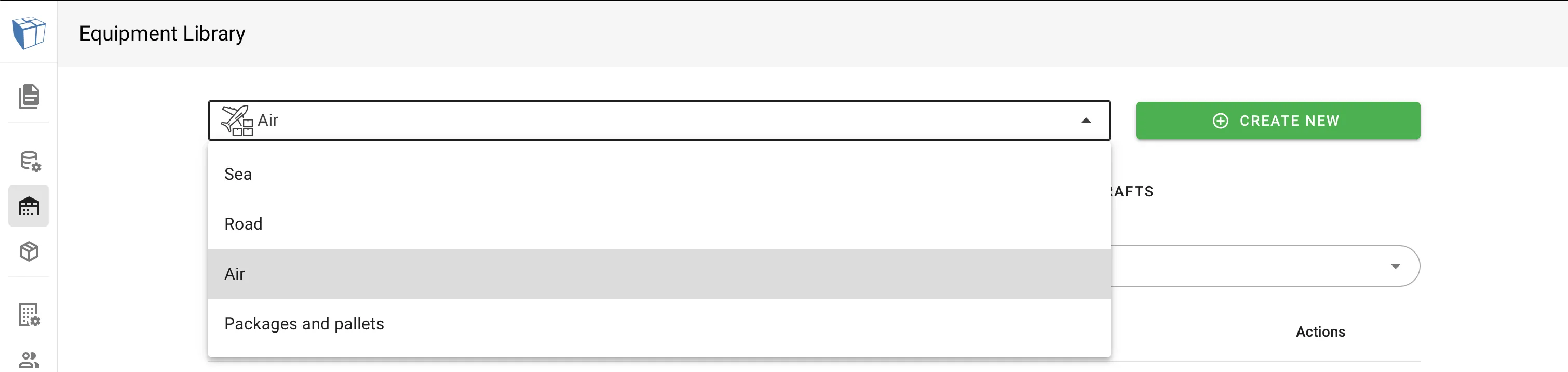 Select equipment type