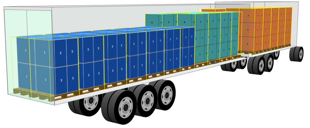 truck and trailer with palletized goods new