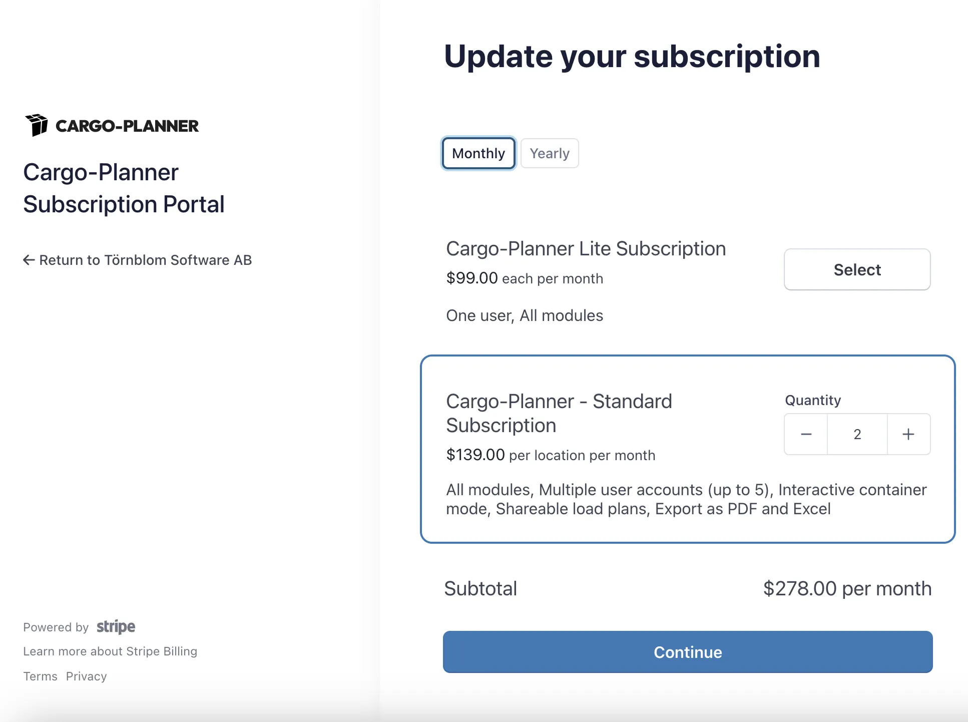 Update Subscription